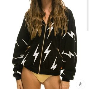 Aviator Nation bolt stitch repeat hoodie